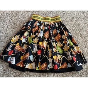 Diane Von Furstenberg Layered Skirt with Paris Travel Theme, Size 4